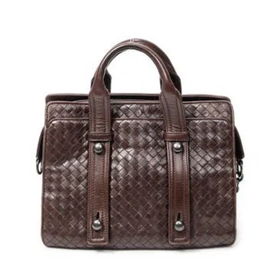Pre-owned Bottega Veneta Leather Top Handle Satchel In Brown