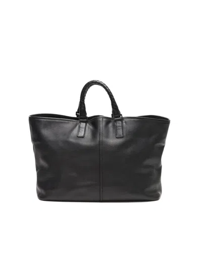 Pre-owned Bottega Veneta Leather Tote Bag In Black