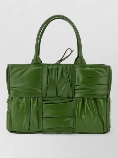 Bottega Veneta Leather Tote Bag Bow Detail Top Handles In Green