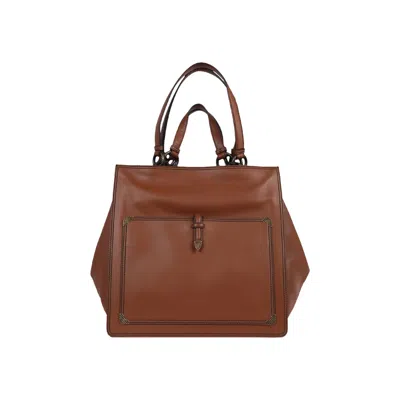 Pre-owned Bottega Veneta Leather Tote 'brown/black' | Women's Size Onesize