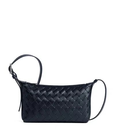 Bottega Veneta Leather Travel Phone Pouch In Blue