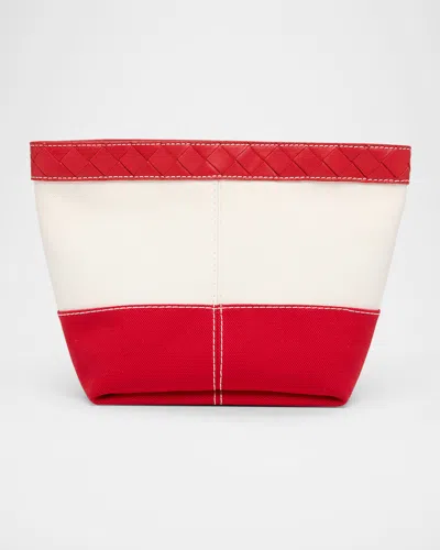 Bottega Veneta Leather-trim Canvas Pouch Bag