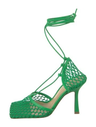 Pre-owned Bottega Veneta Leather Trim Embellishment Gladiator Sandals W/ Tags In Green