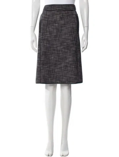 Pre-owned Bottega Veneta Leather Trim Embellishment Knee-length Skirt In Blue