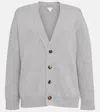 Bottega Veneta Powder Blue Stretch Cashmere Blend Cardigan In Grey