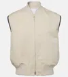 Bottega Veneta Twill Vest With Ribbed Collar And Hem In Neutral
