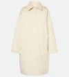 Bottega Veneta Leather-trimmed Cotton-blend Coat In Neutrals