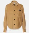Bottega Veneta Womens Pale Oak Corduroy Curved-hem Cotton Shirt In Gold