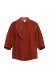 Bottega Veneta Women's Tiziano Viscose Blend Blouse Shirt In Copper