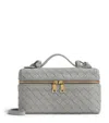 Bottega Veneta Intrecciato Leather Convertible Vanity Case In Grey