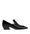 Bottega Veneta Leather Ventura Heeled Loafers 40 In Black