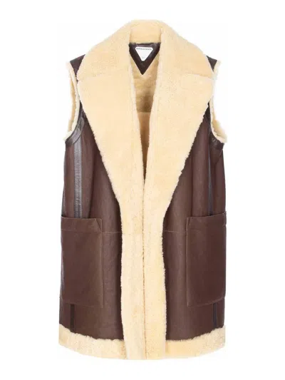 Bottega Veneta Leather Vest In Brown