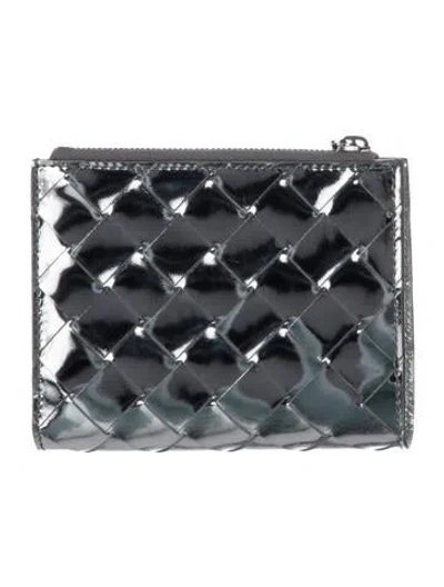 Pre-owned Bottega Veneta Leather Wallet In Metallic/silver