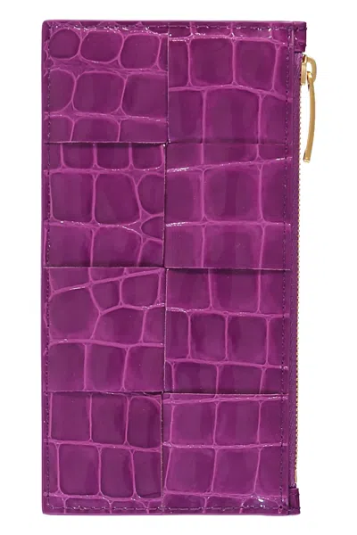 Bottega Veneta Leather Wallet In Purple