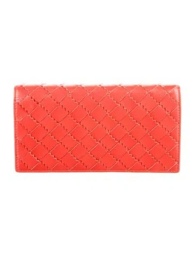 Pre-owned Bottega Veneta Leather Wallet In Red