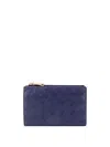 Bottega Veneta Leather Wallet With Intrecciato Motif In Blue