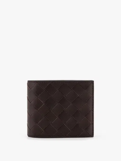 Bottega Veneta Leather Wallet With Intrecciato Motif In Brown