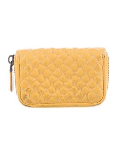 Pre-owned Bottega Veneta Leather Wallet In Yellow