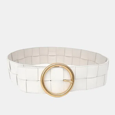 Pre-owned Bottega Veneta Leather White Belt