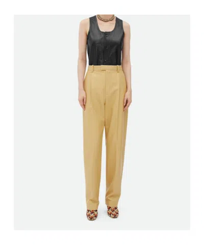 Bottega Veneta Cotton Twill Tapered Pants In Desert Taupe