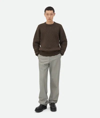 Bottega Veneta Leather Wide Leg Trousers In Seal
