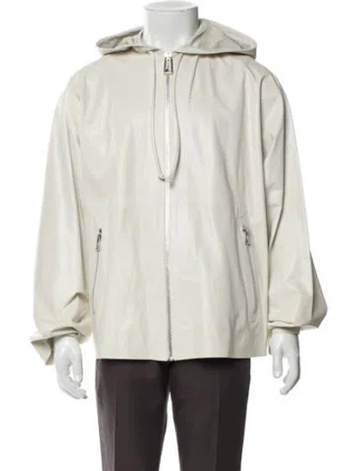Pre-owned Bottega Veneta Leather Windbreaker In Neutral