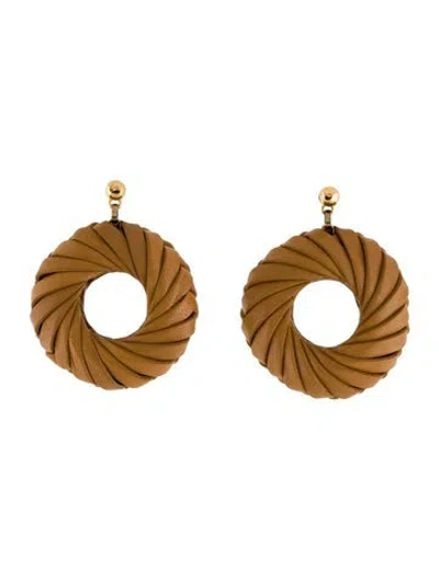 Pre-owned Bottega Veneta Leather Woven Drop Earring In Multicolor