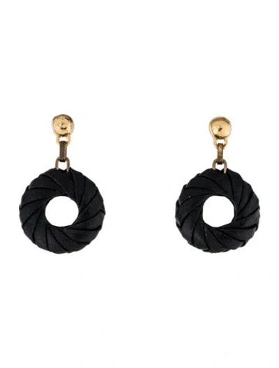 Pre-owned Bottega Veneta Leather Woven Drop Earrings In Multi