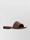 Bottega Veneta Riva Intrecciato Leather Slides In Brown
