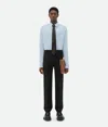 Bottega Veneta Pinstripe Knitted Linen Shirt In Blue