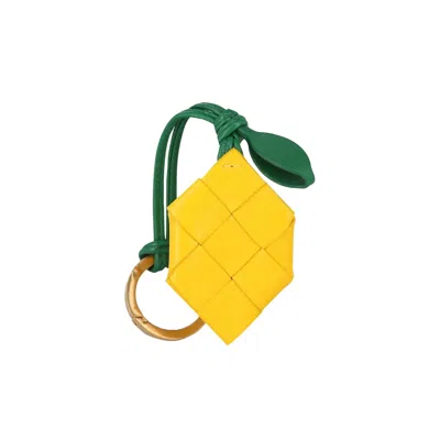 Bottega Veneta Lemon Leather Keyring In ["yellow"]