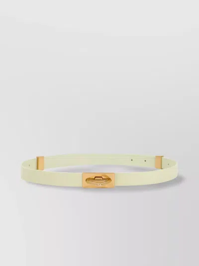 Bottega Veneta Lemon Washed Point Lock Leather Belt