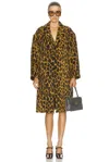 Bottega Veneta Women Multicolor Single-breasted Coat With Notched Revers And All-over Leopard Print  In Animal Print