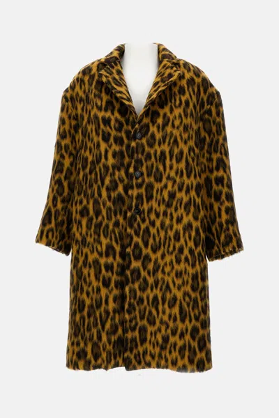 Bottega Veneta Leopard-print Alpaca Coat In Animal Print