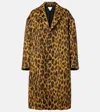 Bottega Veneta Women Multicolor Single-breasted Coat With Notched Revers And All-over Leopard Print  In Yellow