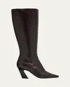 Bottega Veneta Banzai Leather Knee Boots In Fondant