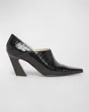 Bottega Veneta Lewis Croco Block-heel Pumps In 1000 Black