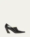 Bottega Veneta Lewis Croco Block-heel Pumps In Black