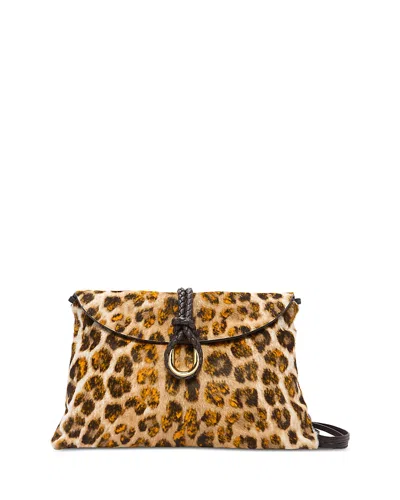 Bottega Veneta Liberta Calf Hair Crossbody In Jaguar/fondant