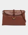 Bottega Veneta Liberta Medium Flap Leather Crossbody Bag In 2250 Barolo-m Brass