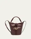 Bottega Veneta Liberta Mini Leather Bucket Bag In Madder Brown