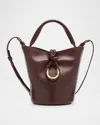 Bottega Veneta Liberta Mini Leather Bucket Bag In Madder Brown