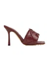 Bottega Veneta The Lido Intrecciato Leather Sandal In Red