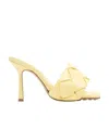 Bottega Veneta 90mm Lido Woven Leather Slide Sandals In Yellow