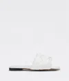 Bottega Veneta 10mm Lido Leather Slide Flats In Blanc