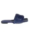 Bottega Veneta The Lido Intrecciato Leather Sandal In Blue