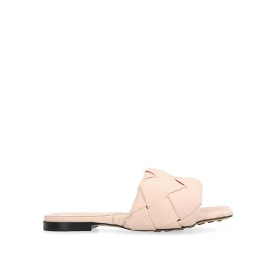 Bottega Veneta Multicolor Leather Flat Sandals In Neutral