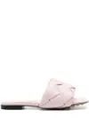 Bottega Veneta 10mm Lido Leather Slide Flats In Powder