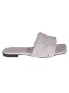 Bottega Veneta Lido Leather Flat Sandals In Powder
