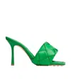 Bottega Veneta Lido Leather Sandals In Green